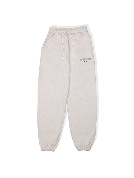 1420 Arch Logo Jogger Pants Oatmeal - FOREEDCLUB - BALAAN 1