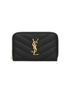 Cassandre Matelasse Lambskin Coin Wallet Black - SAINT LAURENT - BALAAN 3