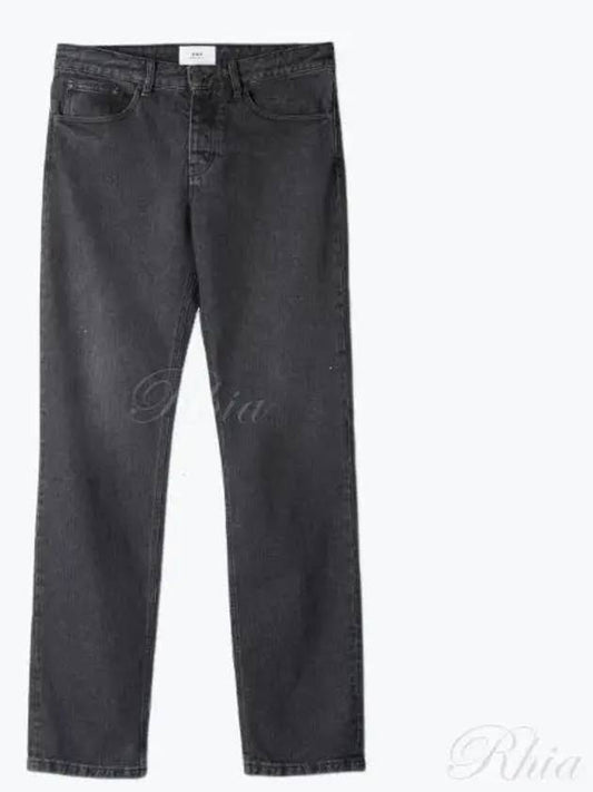 Men's Classic Fit Cotton Slim Jeans Black - AMI - BALAAN 2