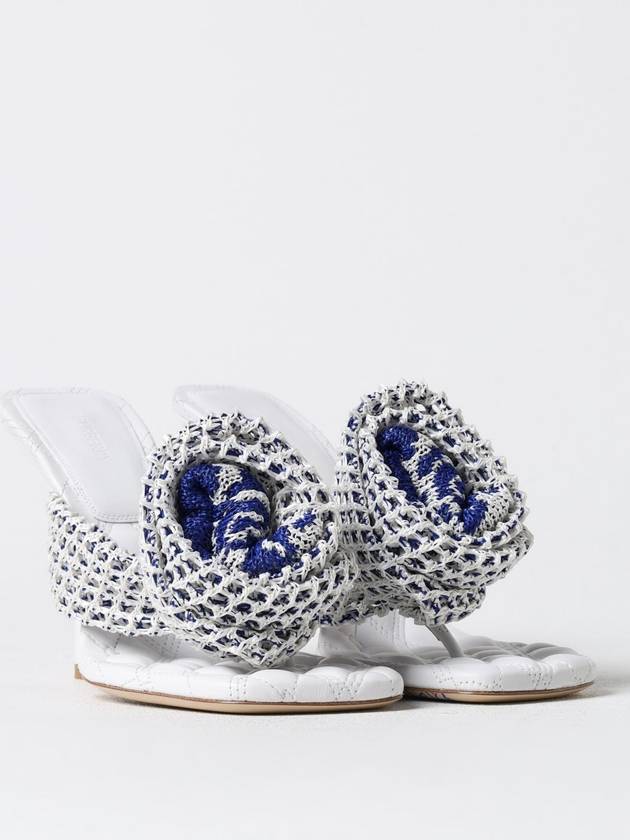 Crochet Rose Sandal Heels Optic White - BURBERRY - BALAAN 4