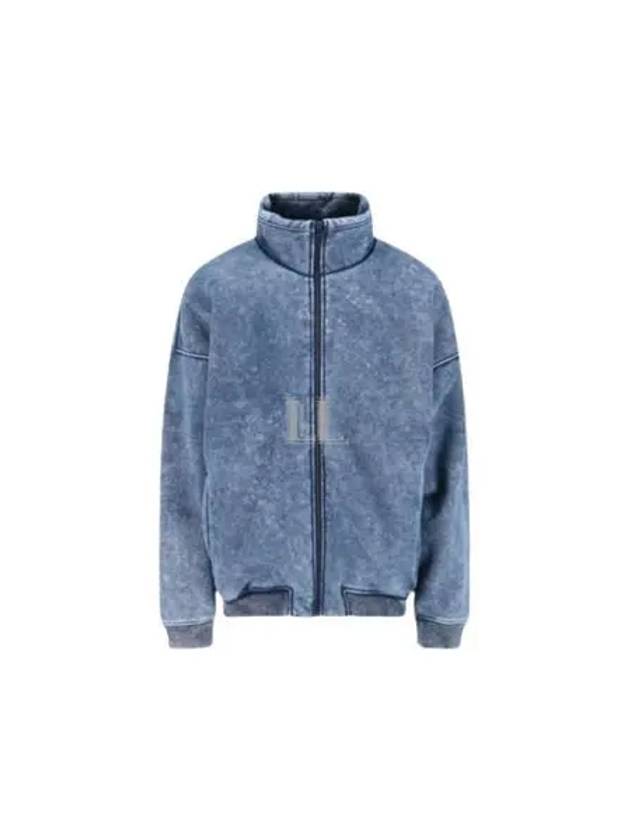 S Batel Teddy Bonded Jersey Zip-Up Jacket Blue - DIESEL - BALAAN 2