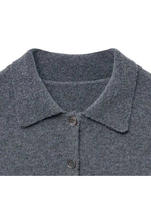 Wool blend knit shirt cardigan gray - NOIRER - BALAAN 5