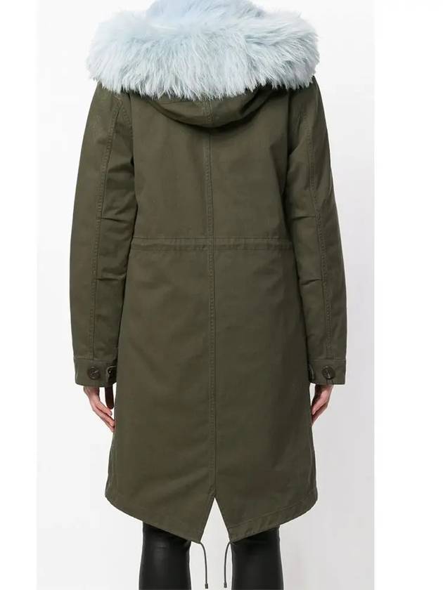 Women's Laffin Fur Parka Khaki - YVES SALOMON - BALAAN 4