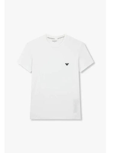 UNDERWEAR Men s Eagle Logo Embroidered Lounge T Shirt White - EMPORIO ARMANI - BALAAN 1