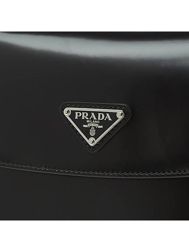 Flap Cleo Brushed Leather Shoulder Bag Black - PRADA - BALAAN 8