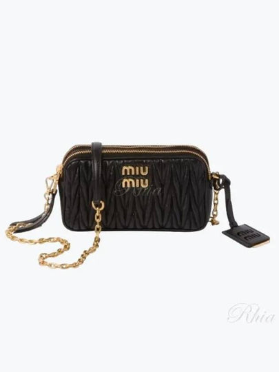 Matelasse Nappa Leather Mini Bag Black - MIU MIU - BALAAN 2