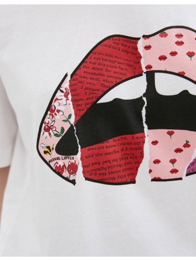 Women's Alex Collage Lip Print TShirt TEE495 - MARKUS LUPFER - BALAAN 3