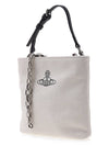 Logo Plaque Square Canvas Tote Bag White - VIVIENNE WESTWOOD - BALAAN 3