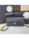 Classic mini bag caviar chain wallet black gold phone holder WOC AP3744B - CHANEL - BALAAN 3