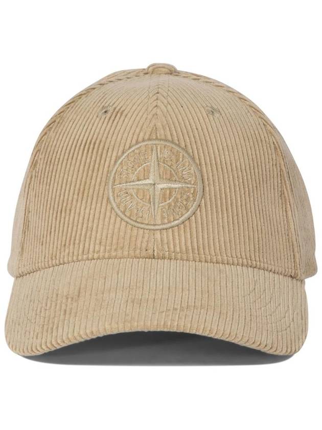 99662 Panel Organic Cotton Corduroy Ball Cap Beige - STONE ISLAND - BALAAN 1