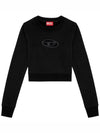 F Slimmy Cutout Logo Crop Sweatshirt Black - DIESEL - BALAAN 2