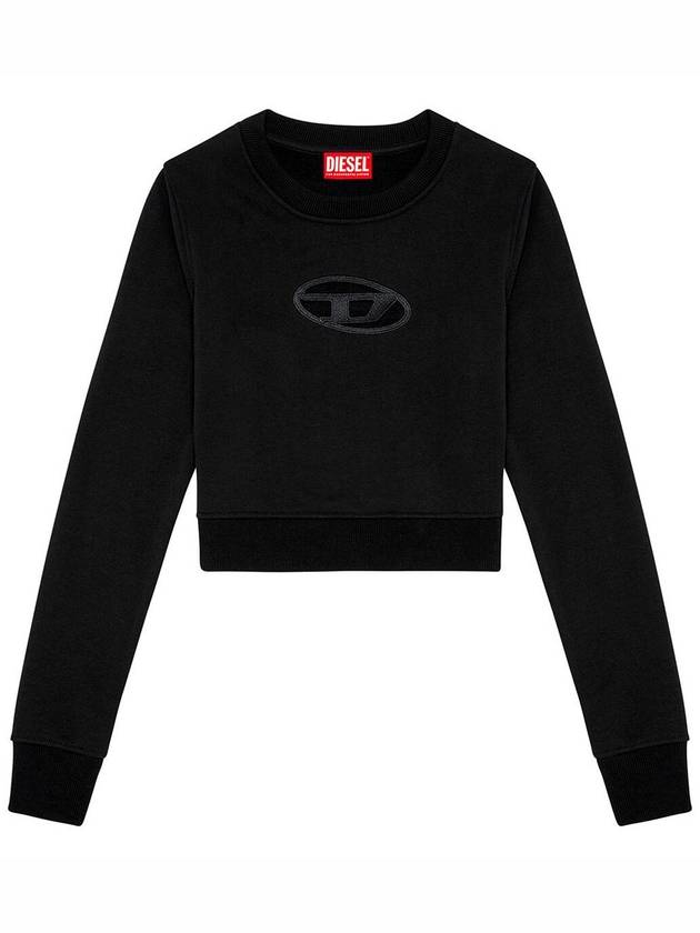 F Slimmy Cutout Logo Crop Sweatshirt Black - DIESEL - BALAAN 2