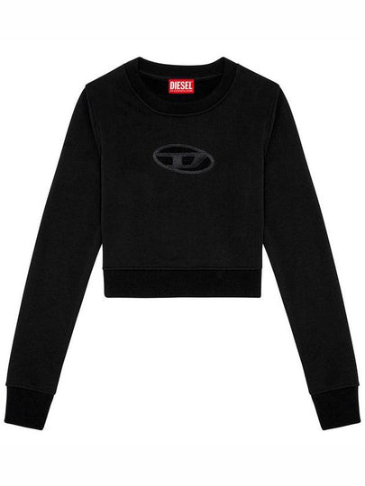 F Slimmy Cutout Logo Crop Sweatshirt Black - DIESEL - BALAAN 2