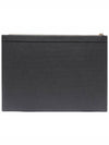 Diagonal Medium Document Case Clutch Bag Dark Grey - THOM BROWNE - BALAAN 5