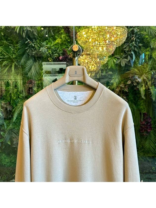 Embroidered Logo Sweatshirt Beige - BRUNELLO CUCINELLI - BALAAN 3