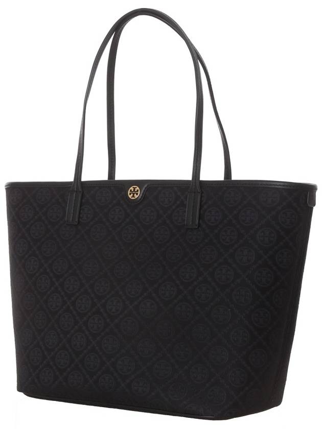 T Monogram Tote Bag Black - TORY BURCH - BALAAN 3