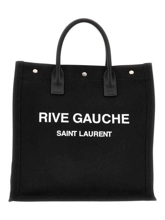 Rive Gauche Canvas Tote Bag Black - SAINT LAURENT - BALAAN 2