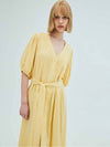 LINEN PLEATED DRESS YELLOW - OPENING SUNSHINE - BALAAN 4