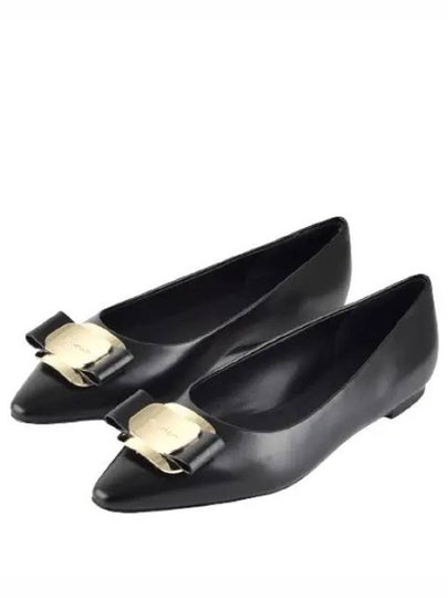 New Vara Plate Ballet Flat Black - SALVATORE FERRAGAMO - BALAAN 2