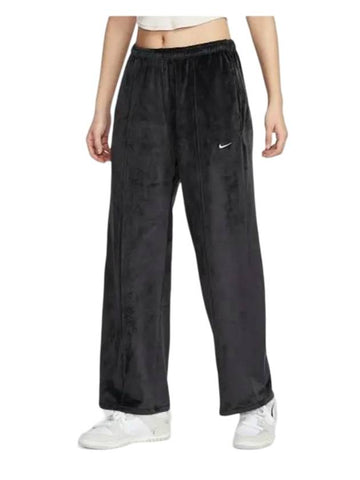 Sportswear Chill Knit Mid-Rise Velour Track Pants Black - NIKE - BALAAN 1