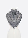 Cannage Denim Wool Silk Cashmere Scarf Grey - DIOR - BALAAN 4