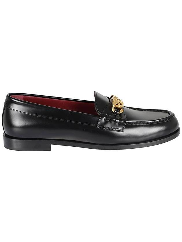 gold chain loafers black - VALENTINO - BALAAN.