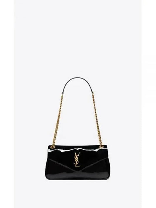 Calypso Patent Leather Shoulder Bag Black - SAINT LAURENT - BALAAN 2