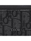 Oblique Jacquard Grain Leather Card Wallet Black - DIOR - BALAAN 4