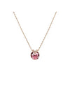 Bella V Round Pendant Necklace Pink Rose Gold - SWAROVSKI - BALAAN 1