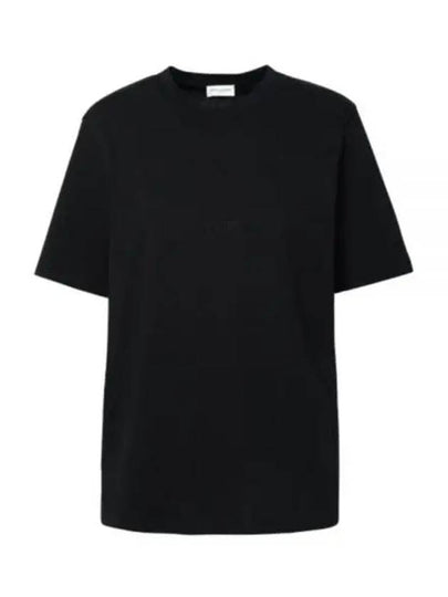 Crew Neck Cotton Short Sleeve T-shirt Black - SAINT LAURENT - BALAAN 2