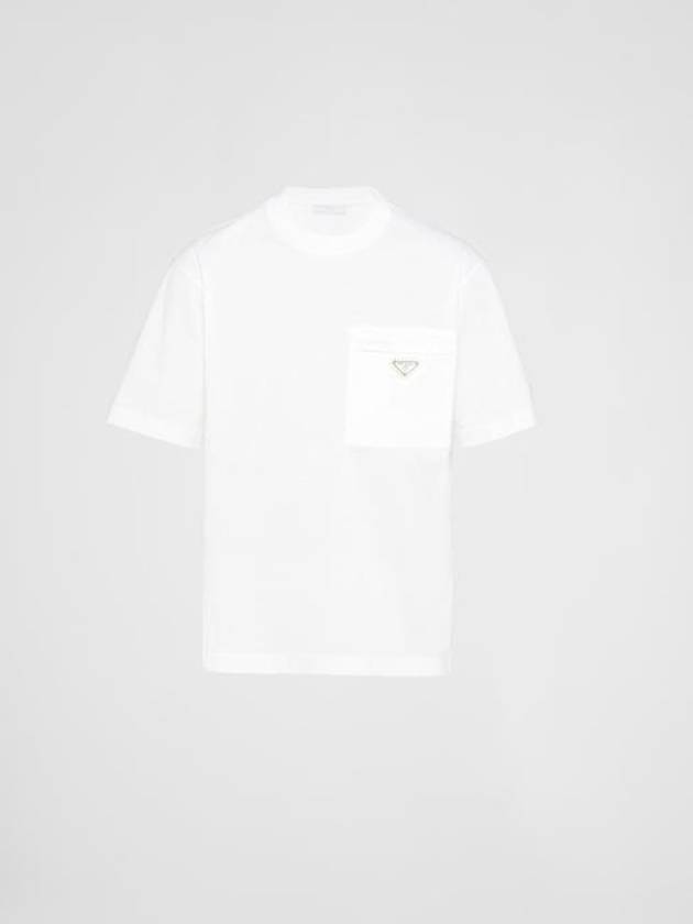 Nylon Jersey Short Sleeve T-Shirt White - PRADA - BALAAN 2