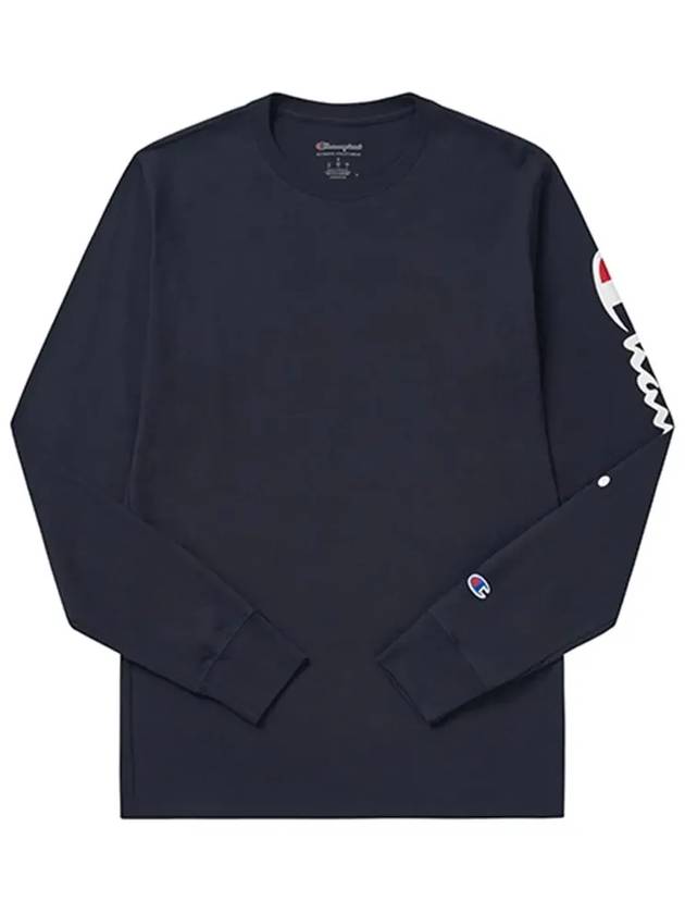 Graphic Classic Jersey Long Sleeve T-Shirt Navy - CHAMPION - BALAAN 5