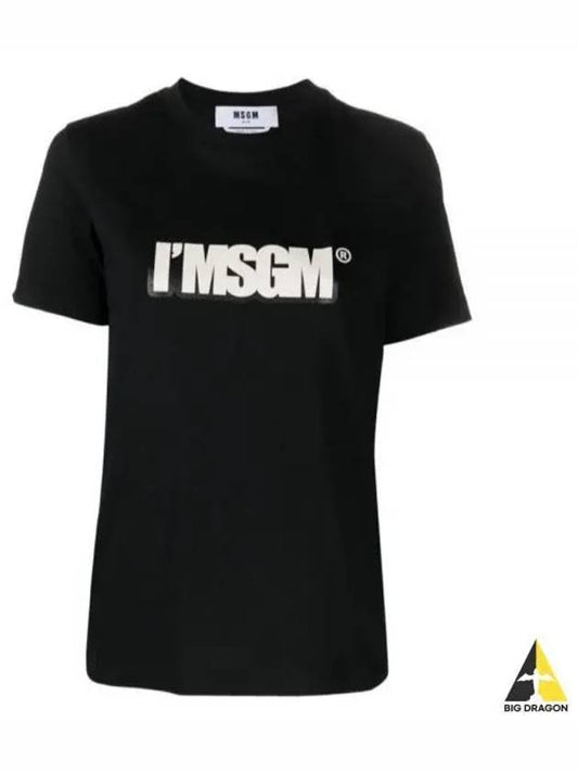 IMSGM Logo Print Short Sleeve T-Shirt Black - MSGM - BALAAN 2