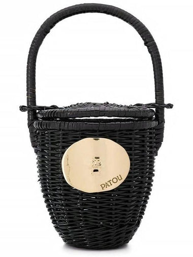 Wicker Tote Bucket Bag Black - PATOU - BALAAN 1