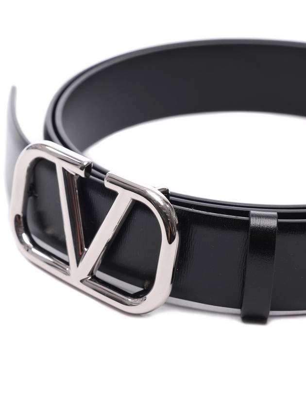 Buckle Leather Belt Black - VALENTINO - BALAAN 5