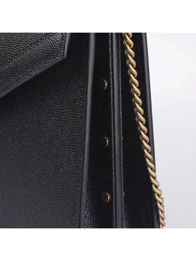 Cassandra Medium Chain Bag in Grain de Poudre Embossed Leather Black - SAINT LAURENT - BALAAN 3