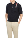 RWB Stripe Polo Shirt Blue - THOM BROWNE - BALAAN 7