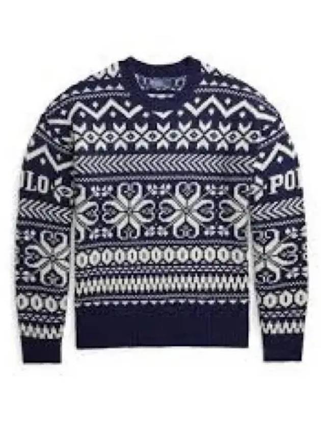 Snowflake wool blend sweater navy - POLO RALPH LAUREN - BALAAN 1