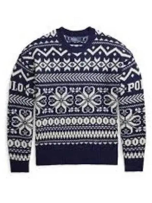 30 points snowflake wool blend sweater navy - POLO RALPH LAUREN - BALAAN 2