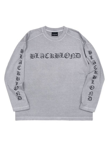 Crushed Faith Pigment Long Sleeve T-Shirt Grey - BLACKBLOND - BALAAN 1