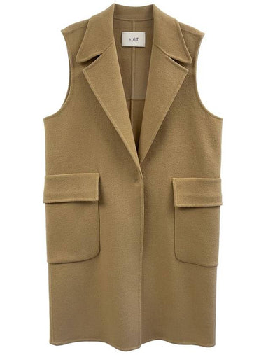 Handmade simple wool vest_BEIGE - ARIFF - BALAAN 1