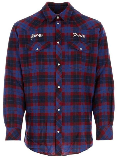 23 fw Wool Blend Check Shirt FD65CH4159FC71 B0710518581 - KENZO - BALAAN 2