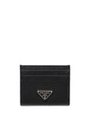 Triangular logo nylon saffiano card wallet 2MC0252DMH P F0002 - PRADA - BALAAN 1