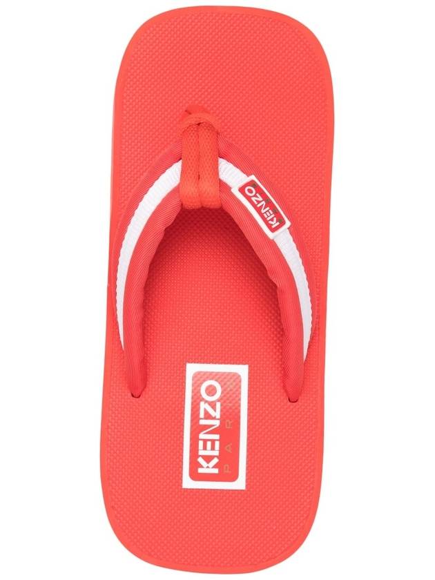 Logo Patch Striped Flip Flops Red - KENZO - BALAAN 5