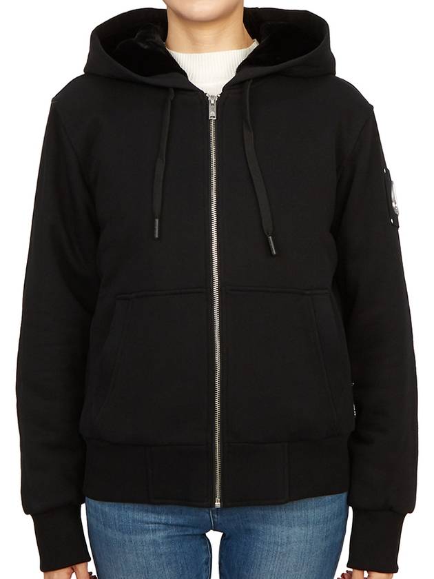 Classic Bunny 2 Zip Up Hoodie Black Lining Black - MOOSE KNUCKLES - BALAAN 4