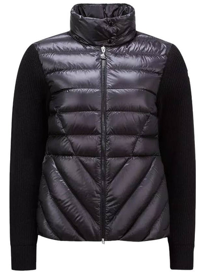 Padded Wool Cardigan Black - MONCLER - BALAAN 2