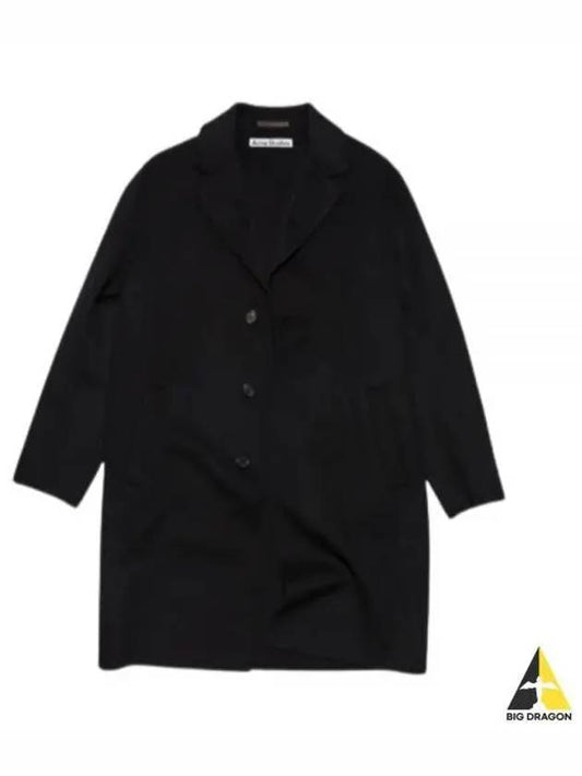 Men's Button Up Single Breasted Coat Black - ACNE STUDIOS - BALAAN 2