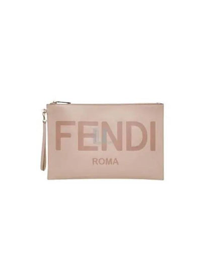 Logo Large Flat Clutch Bag Pink - FENDI - BALAAN 2