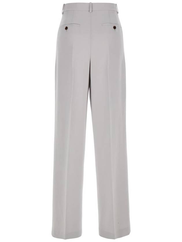 Metallic Pants With High Waist And Front Pences In Tech Fabric Woman - THEORY - BALAAN 2