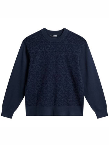 Men s Pin Jacquard Knit Sweater - J.LINDEBERG - BALAAN 1